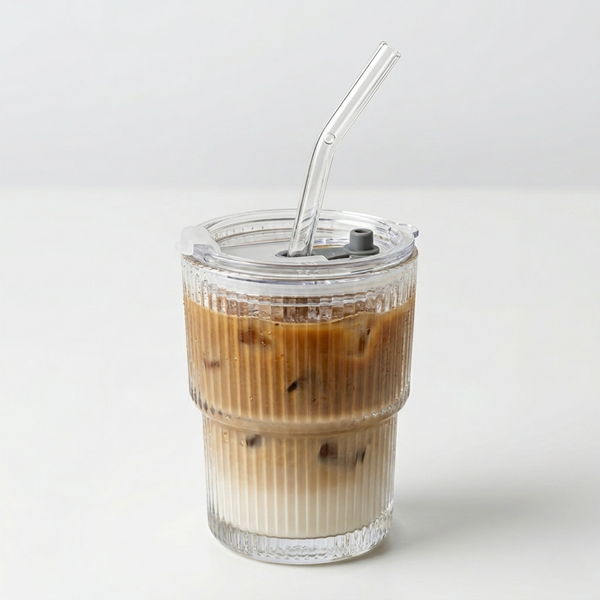 Lustra's Glass Tumbler (straw included) 